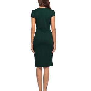 Vestidos personalizados de manga corta para mujer con cuello en V hechos en el mejor material disponibles a precios asequibles - Product Image 4