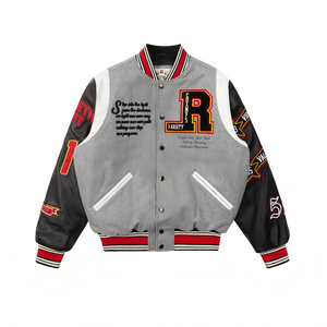 Custom College Baseball Jacket for Men Elegant Casual Trendy Canvas Waterproof Breathable Varsityman Coat - Product Image 1