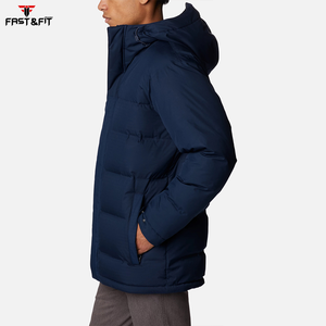 Veste d'hiver personnalisée pour hommes confortable et respirante avec une veste de sport à capuche en tissu de toile chaude - Product Image 4
