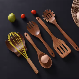 Cuillère en bois pour ustensiles de cuisine Cuillères en bois Utens naturelles pour la cuisine-Cuisine en bois 8 pièces par glowin fashion - Product Image 5