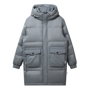 Gran oferta, chaqueta acolchada de plumón de longitud media personalizada para hombre, estilo Vintage, cuello levantado, cálida, cómoda, informal, ropa de invierno - Product Image 1