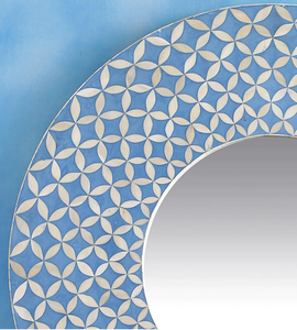 กรอบกระจกแบบฝังลายกระดูกเรขาคณิตสีฟ้า32X32ตกแต่งโถงทางเดินในบ้านกระจกสไตล์อาร์ตเดคโค - Product Image 5