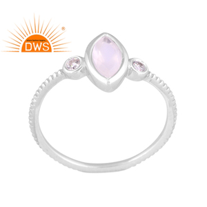 Best Quality Sterling Silver Natural Cz & Rainbow <b>Moon</b> Stone Gemstone Stackable <b>Ring</b> Custom Jewelry Manufacturer - Product Image 1