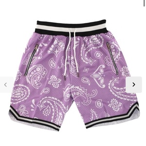 กางเกงบาสเก็ตบอลผ้าสแปนเด็กซ์/คอตตอนทรงหลวม ระบายอากาศ แห้งเร็ว ความยาวปานกลาง สปอร์ต ทันสมัย เท่ห์ สไตล์วินเทจ รับสกรีนชื่อทีม - Product Image 2