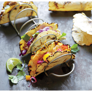 Premium Stainless Steel Stainless Steel Taco Holder Stand with Shiny Polish Stylish & Durable Taco Shell Serving <b>Rack</b> for Party - Product Image 2