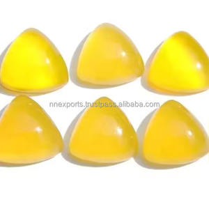12mm Natural amarillo Calcedonia trillón cabujón piedra suelta hecha a mano joyería personalizada precio más bajo piedra preciosa del fabricante - Product Image 1