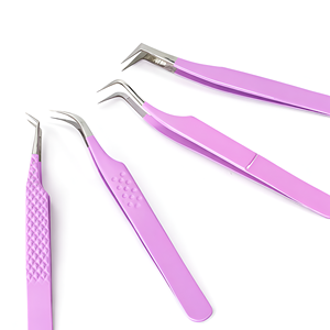 Ensemble de pinces à cils en acier inoxydable colorées, pinces à cils de précision antidérapantes pour une utilisation professionnelle en beauté - Product Image 1