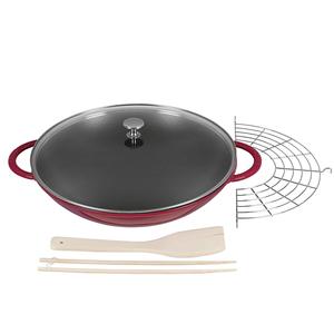 Wok en fonte STAUB Classic 5,7 l 37 cm Rouge cerise - Product Image 2