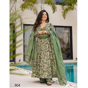 Hautement recommandé Anarkali kurti pour la collection d'été avec pantalon assorti et Dupatta disponibles au meilleur prix - Product Image 6