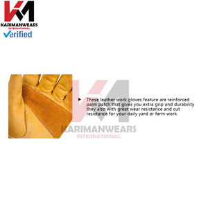 Guantes de trabajo de cuero de vaca de primera calidad para trabajadores Guantes de protección de seguridad de soldadura resistentes al desgaste duraderos Deportes de jardinería - Product Image 3