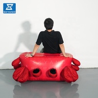 Siège d'animal marin géant en PVC gonflable personnalisé sculpture de banc de crabe créatif gonflable modèle de tabouret de crabe poilu