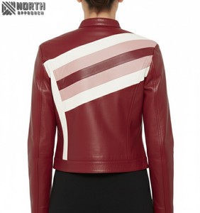 La mejor llegada chaquetas transpirables de punto personalizables de manga larga de invierno de cuero genuino a la moda para mujer - Product Image 2