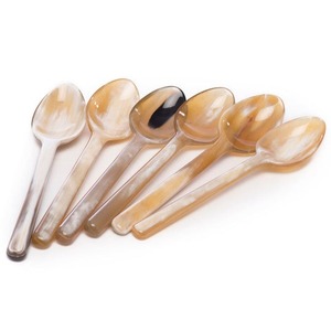 Cuillère de cuisine artisanale haut de gamme en corne de buffle avec finition miroir argentée, vaisselle écologique pour cadeaux de cuisine - Product Image 6