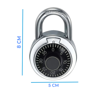 Lucchetto a Combinazione con Chiave da 50mm, 3 Cifre, Archetto Corto per Uso Sicuro, Realizzato in Lega di Zinco Resistente - Product Image 1