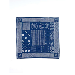 Écharpe bandana carrée en toile de coton 100% premium, teinte naturelle, faite à la main, style japonais Shibori, accessoire pour cheveux - Product Image 1