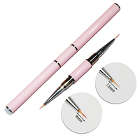 Pincel Profesional para Uñas de Doble Cabeza, para Delinear, Pintar Flores en Gel, Herramientas de Arte para Manicura, de Plástico
