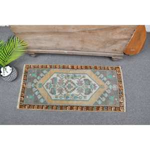Alfombra turca Kilim Vintage grande 160X350cm marrón azul diseño de retazos técnica de tejido plano para adolescentes pasillo rectangular - Product Image 1