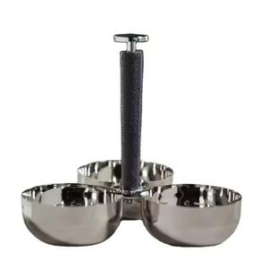 Servidor de Frutos Secos Decorativo de Aluminio, Tres Tazones Redondos Unidos, Acabado Dorado Pulido, Diseño de Lujo para Interiores de Comedor - Product Image 5