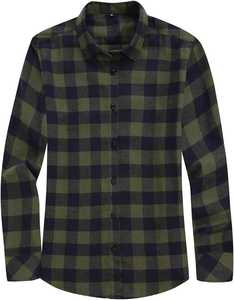 เสื้อเชิ้ตผ้าสักหลาดลายสก็อต คอปกผ้าลูกฟูก ซับในเงียบ ผ้าฝ้าย 100% ทรงหลวม น้ำหนักมาก ผ้าถัก สำหรับใส่กลางแจ้ง - Product Image 1