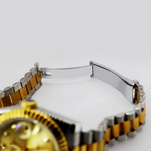 Montre mécanique automatique chronographe réglable en acier inoxydable à deux tons avec pierres précieuses dorées et diamants pour hommes, fournisseur chinois - Product Image 5