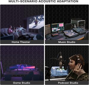 Paneles Acústicos de Espuma Piramidal de Diseño Moderno, Paquete de 12, 2x12x12 Pulgadas, Insonorización y Control de Ruido para Estudios, Juegos y Paredes de Oficina - Product Image 5