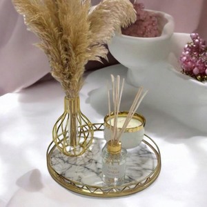 Plateaux de service en marbre et métal Cadeau de pendaison de crémaillère Magnifiquement fabriqué à partir de fournisseur indien Pièce de fantaisie - Product Image 4
