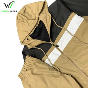 Ensembles de jogging deux pièces en nylon décontracté pour hommes Short coupe-vent à blocs de couleurs pour les sports d'hiver Design respirant - Product Image 4