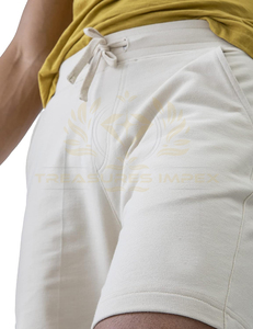 กางเกงขาสั้นผ้าฝ้ายขนแกะ100% สำหรับผู้ชายเอวกลางระบายอากาศได้ดีพิมพ์โลโก้แบรนด์ตามสั่งสำหรับใส่ไปยิมและสตรีท - Product Image 2