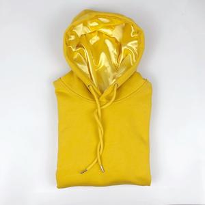 Sudadera con capucha de satén unisex azul claro de gran tamaño personalizada con Capucha forrada de seda sudaderas con capucha de seda de peso pesado - Product Image 4