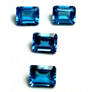 หินเจียรเพชรสวิสสีฟ้าธรรมชาติ,มรกตตัดบุษราคัมพลอยเหลี่ยมเพชรพลอยคุณภาพสูง - Product Image 3
