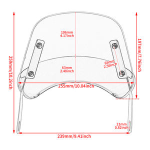 HCMOTORKU motocicleta 6,5 "y 9,45" <span class=keywords><strong>Faro</strong></span> parabrisas Deflector de viento parabrisas <span class=keywords><strong>carenado</strong></span> para Harley para Honda para Yamaha para BMW - Product Image 3