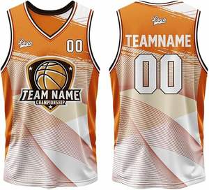 Ensemble de maillots de basket-ball pour hommes gris avec logo personnalisé marron couleur réversible pratique à paillettes par sublimation complète - Product Image 4