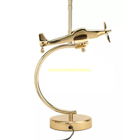 Lampe de table en aluminium doré avec abat-jour en tissu Veilleuse de chevet décorative moderne pour chambre d'enfant Lampe de bureau décorative