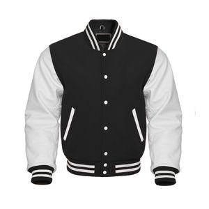 Chaquetas Letterman de Diseño Nuevo OEM, Buena Calidad, al por Mayor, Chaqueta de Invierno para Hombre con Cuerpo de Lana y Mangas de Cuero, Chaqueta Bomber Varsity Letterman - Product Image 5