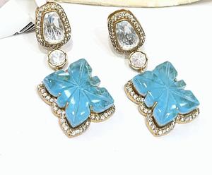 ต่างหูมอยส์ซาไนท์ที่สวยงามทันสมัยพร้อมหินสังเคราะห์คุณภาพดีเหมาะสำหรับใส่ไปปาร์ตี้สำหรับผู้หญิง - Product Image 4