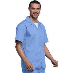 Veste de gommage zippée sur le devant pour hommes, uniforme d'hôpital, veste d'infirmière médicale - Product Image 1