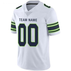 Maillot de football américain en maille polyester avec impression numérique de logo personnalisé pour adultes, taille plus, respirant, séchage rapide, antibactérien - Product Image 2