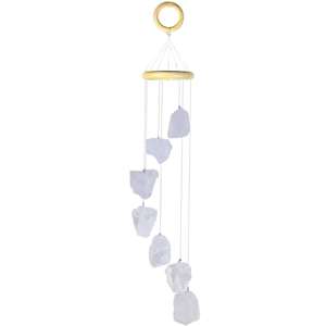 Carillon à vent en pierre naturelle, cristal clair quartz, pierres naturelles, décoration de la maison - Product Image 6