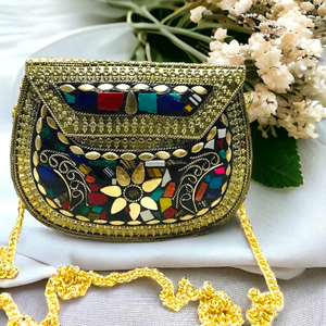 Bolso cruzado étnico hecho a mano para dama de honor, bolso de noche, bolso de mano de LUXURY CRAFTS - Product Image 1