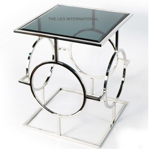 โต๊ะปลายกลมชุบทองออกแบบสำหรับบ้านห้องรับแขกโรงแรมตกแต่งใช้โต๊ะข้าง - Product Image 5