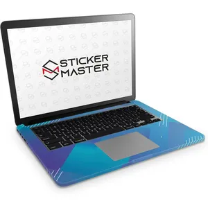 Set de Pegatinas para Laptop con Patrón Geométrico en Degradado Azul, Pegatinas Decorativas de PVC y Vinilo Resistentes al Agua - Product Image 3