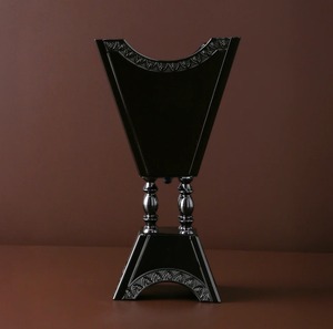 Brûleur d'encens noir moderne porte-bakhoor design personnalisé en métal pour bureau parfum de maison parfumé à la lavande et au thé - Product Image 2