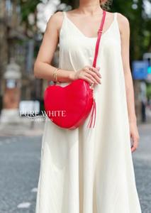 Bolso bandolera italiano hecho a mano de cuero genuino con forma de corazón y borla - Modelo PS637 - Product Image 5