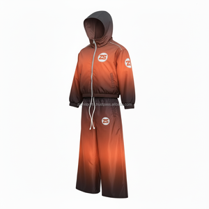 Ensemble coupe-vent léger de grande taille 220GSM Ensemble coupe-vent en tissu polyester haute densité brun décoloré noir avec logo personnalisé - Product Image 3