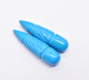 Piedra preciosa de cristal tallada turquesa para la fabricación de joyas 30X8 tamaño laboratorio creado gotas sueltas Color azul - Product Image 3