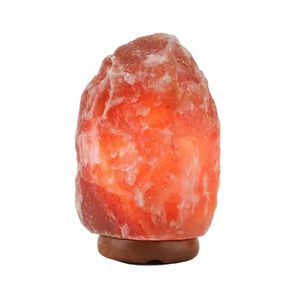 Lampes de table d'appoint en sel de roche rose de l'Himalaya forme naturelle pyramide Base en bois emballage personnalisé pour la décoration intérieure cadeau artisanat naturel - Product Image 1