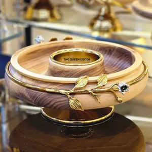 Bol de service élégant en bois d'acacia, nouveau design élégant pour la table à manger, bol décoratif résistant à la chaleur pour la maison - Product Image 1