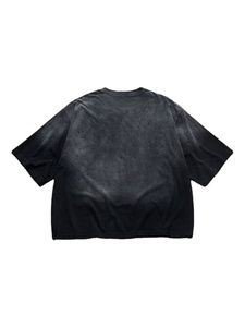 Black Acid Wash Custom Star Print Oversized <b>Men's</b> T-Shirts Rhinestone <b>Studs</b> Custom Streetwear Top Fashion Loose Fit T Shirts - Product Image 6