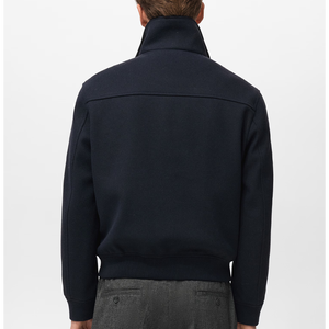 Chaqueta bomber de otoño vintage Premium con cremallera frontal patrón sólido servicio OEM - Product Image 2