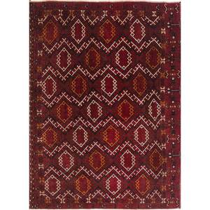 Kiaan Large Area Hand Knotted <b>Wool</b> Rugs 9x12 Rectangle Geometric Abstract Pattern for Home Entryway Hallway Paem-298 <b>Red</b> Orange - Product Image 1
